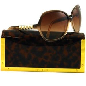 Tory Burch studded gold & tan ombré sunglasses